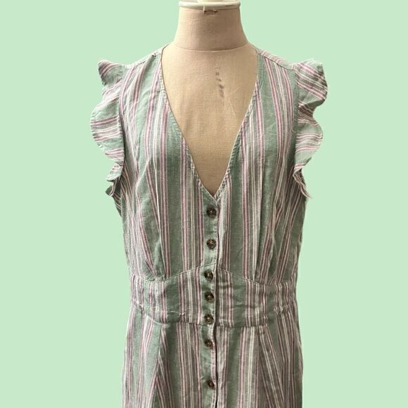 Wonderly Spring Striped Maxi Dress / SZ: L / NWT - Picture 1 of 6